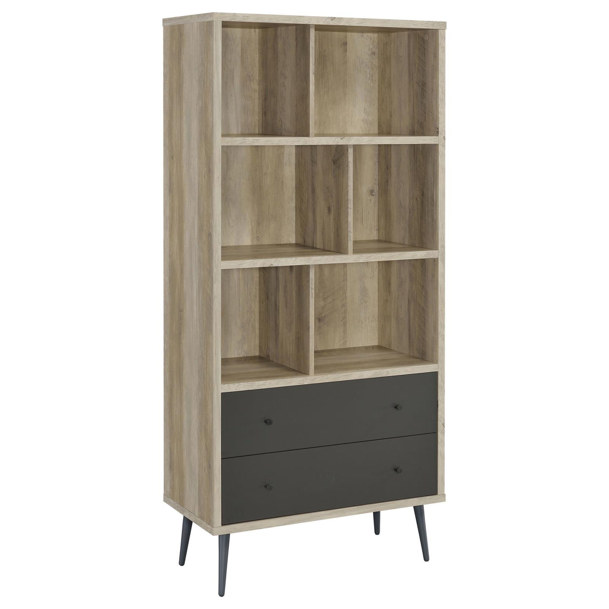 Winifred 3-shelf Engineered Wood Bookcase With Drawers Antique Pine from Coaster - Luna Furniture