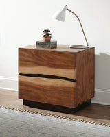 Winslow 2-drawer Nightstand Smokey Walnut and Coffee Bean - 223252 - Luna Furniture