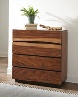 Winslow 4-drawer Chest Smokey Walnut and Coffee Bean - 223255 - Luna Furniture