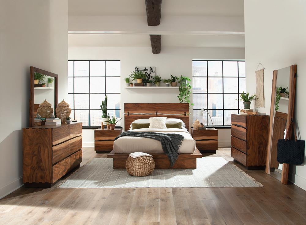 Winslow 4-piece Eastern King Bedroom Set Smokey Walnut - 223250KE-S4 - Luna Furniture