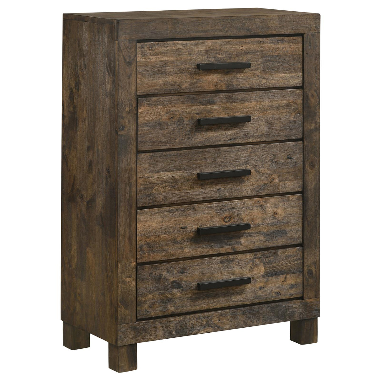 Woodmont Rustic Golden Brown 5-Drawer Chest from Coaster - Luna Furniture