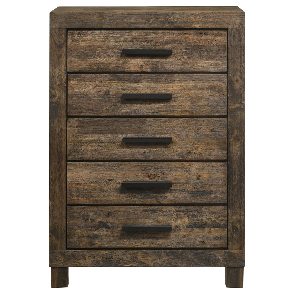 Woodmont Rustic Golden Brown 5-Drawer Chest from Coaster - Luna Furniture