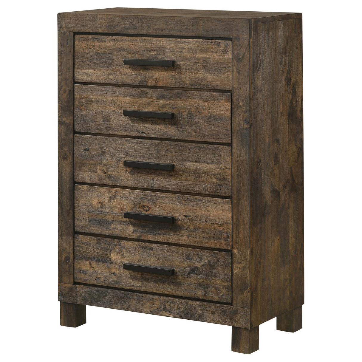 Woodmont Rustic Golden Brown 5-Drawer Chest from Coaster - Luna Furniture