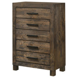 Woodmont Rustic Golden Brown 5-Drawer Chest from Coaster - Luna Furniture