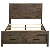 Woodmont Eastern King Storage Bed Rustic Golden Brown - 222631KE - Luna Furniture