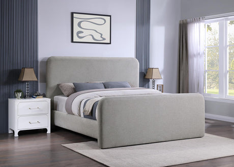 Wren Upholstered Eastern King Platform Bed Grey from Coaster - Luna Furniture