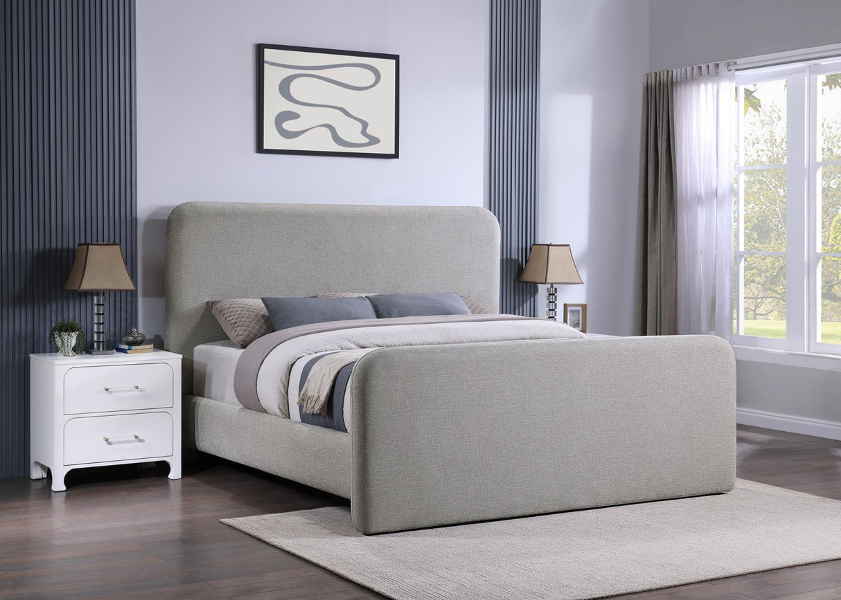 Wren Upholstered Queen Platform Bed Grey from Coaster - Luna Furniture