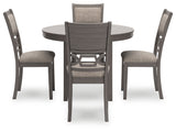 Wrenning Gray Dining Table and 4 Chairs (Set of 5) from Ashley - Luna Furniture