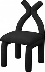 Xena Boucle Fabric Accent Chair / Dining Chair Black from Meridian - Luna Furniture