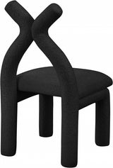 Xena Boucle Fabric Accent Chair / Dining Chair Black from Meridian - Luna Furniture