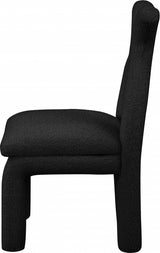 Xena Boucle Fabric Accent Chair / Dining Chair Black from Meridian - Luna Furniture