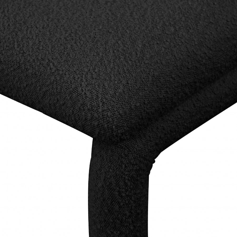 Xena Boucle Fabric Accent Chair / Dining Chair Black from Meridian - Luna Furniture