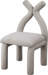 Xena Boucle Fabric Accent Chair / Dining Chair Taupe from Meridian - Luna Furniture