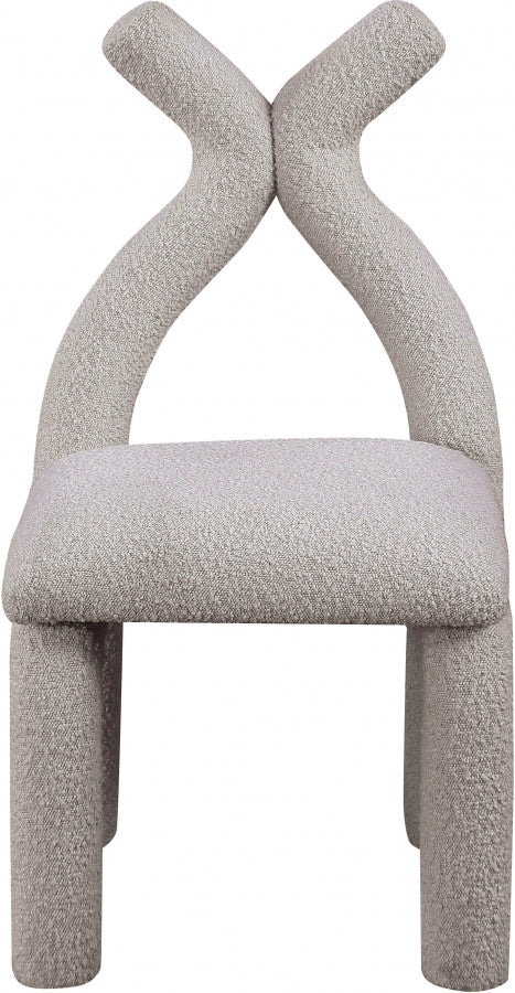 Xena Boucle Fabric Accent Chair / Dining Chair Taupe from Meridian - Luna Furniture