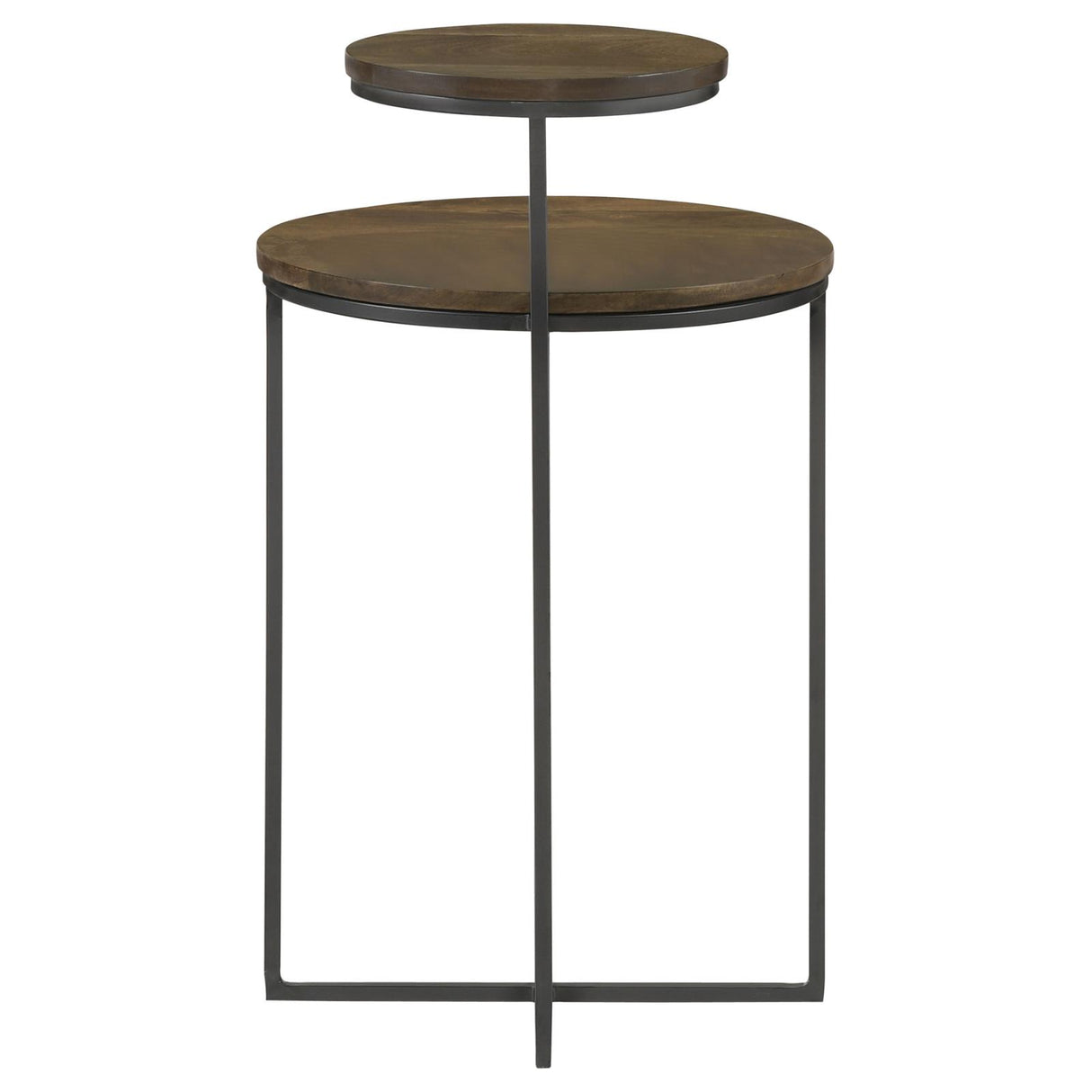 Yael Natural/Gunmetal Round Accent Table from Coaster - Luna Furniture