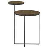 Yael Natural/Gunmetal Round Accent Table from Coaster - Luna Furniture