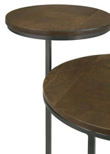 Yael Natural/Gunmetal Round Accent Table from Coaster - Luna Furniture