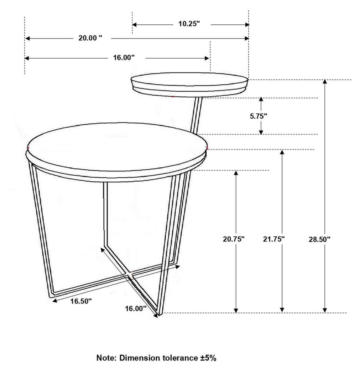 Yael Natural/Gunmetal Round Accent Table from Coaster - Luna Furniture