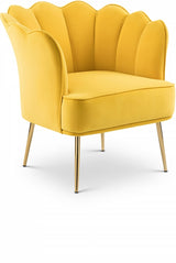 Jester Yellow Velvet Accent Chair from Meridian - Luna Furniture