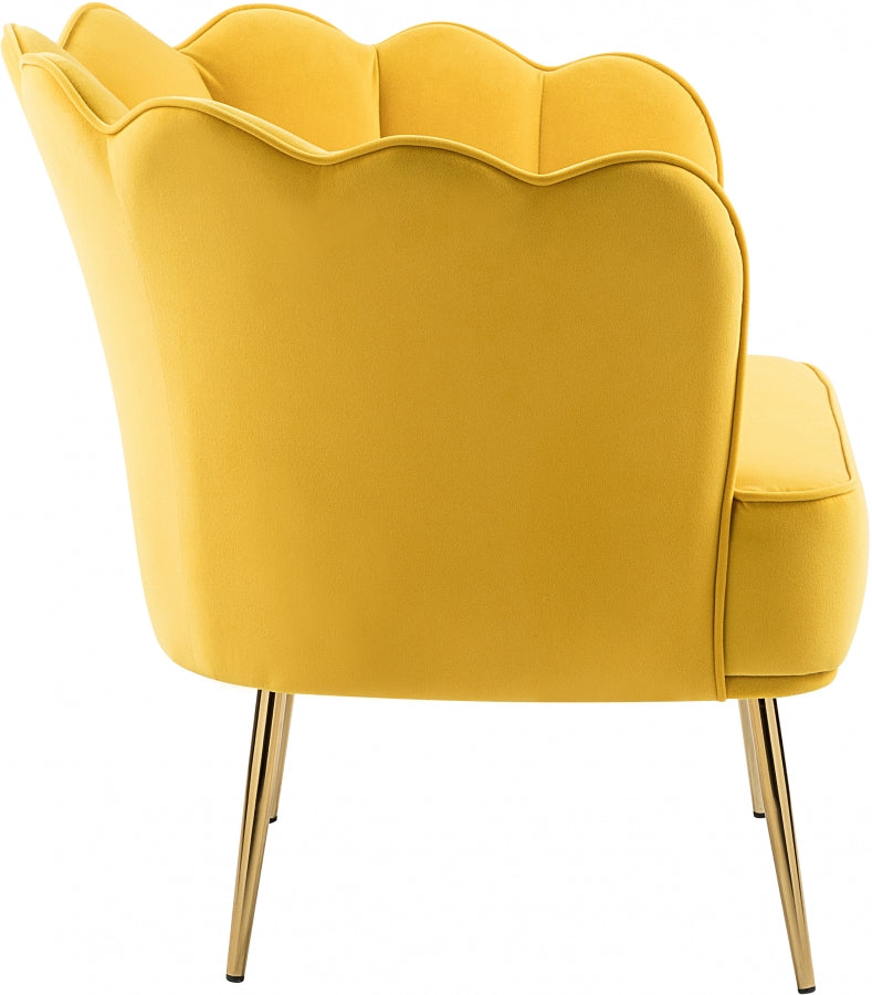 Jester Yellow Velvet Accent Chair from Meridian - Luna Furniture