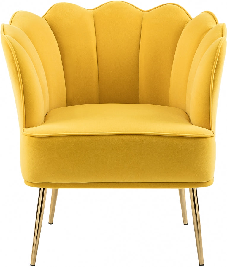 Jester Yellow Velvet Accent Chair from Meridian - Luna Furniture