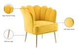 Jester Yellow Velvet Accent Chair from Meridian - Luna Furniture