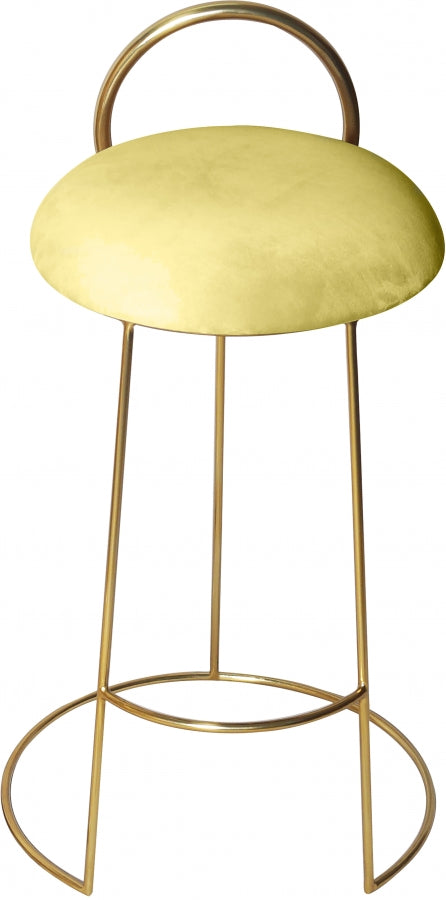 Ring Yellow Velvet Counter Stool from Meridian - Luna Furniture