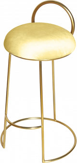 Ring Yellow Velvet Counter Stool from Meridian - Luna Furniture