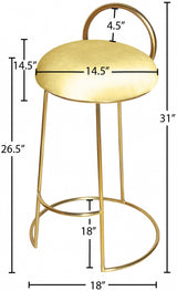 Ring Yellow Velvet Counter Stool from Meridian - Luna Furniture