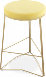 Tres Yellow Velvet Counter Stool from Meridian - Luna Furniture