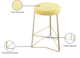 Tres Yellow Velvet Counter Stool from Meridian - Luna Furniture