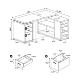 Yvette Cappuccino L-shape Office Desk from Coaster - Luna Furniture