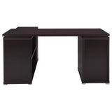 Yvette Cappuccino L-shape Office Desk from Coaster - Luna Furniture