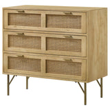 Zamora 3-drawer Accent Cabinet Natural and Antique Brass - 959579 - Luna Furniture