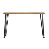 Zander Sofa Table with Hairpin Leg Natural/Matte Black from Coaster - Luna Furniture