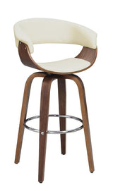 Zion Walnut/Ecru Upholstered Swivel Bar Stool from Coaster - Luna Furniture