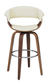 Zion Walnut/Ecru Upholstered Swivel Bar Stool from Coaster - Luna Furniture