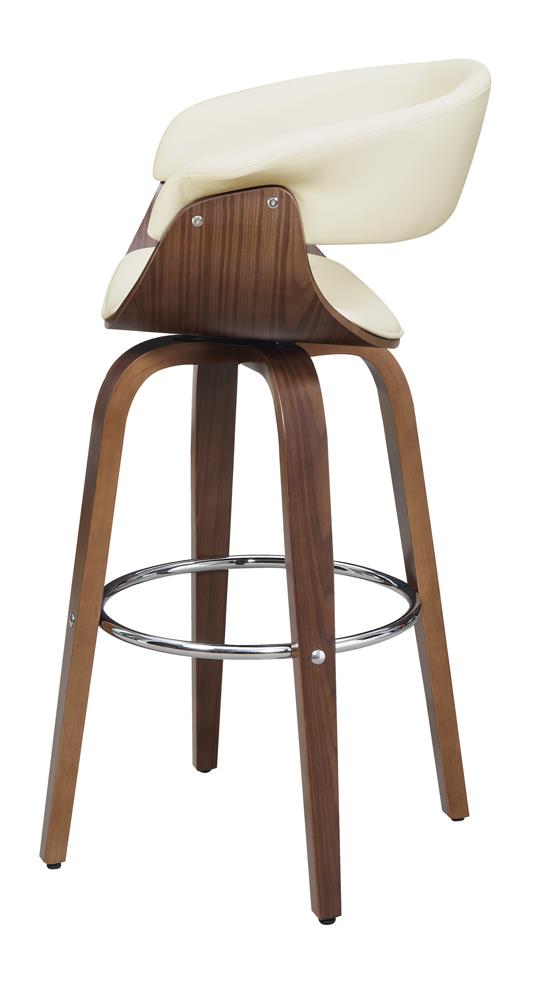 Zion Walnut/Ecru Upholstered Swivel Bar Stool from Coaster - Luna Furniture