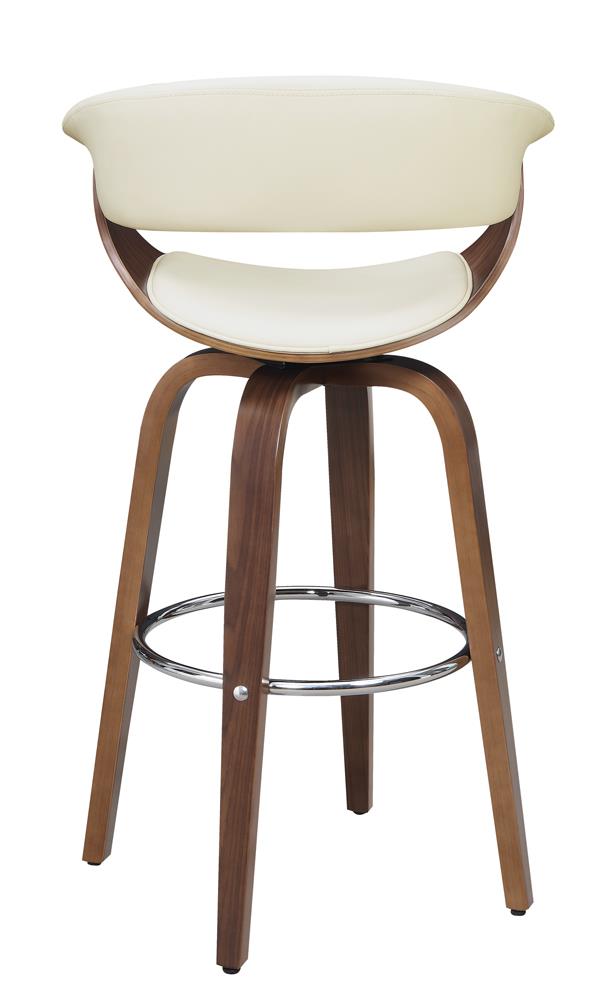 Zion Walnut/Ecru Upholstered Swivel Bar Stool from Coaster - Luna Furniture