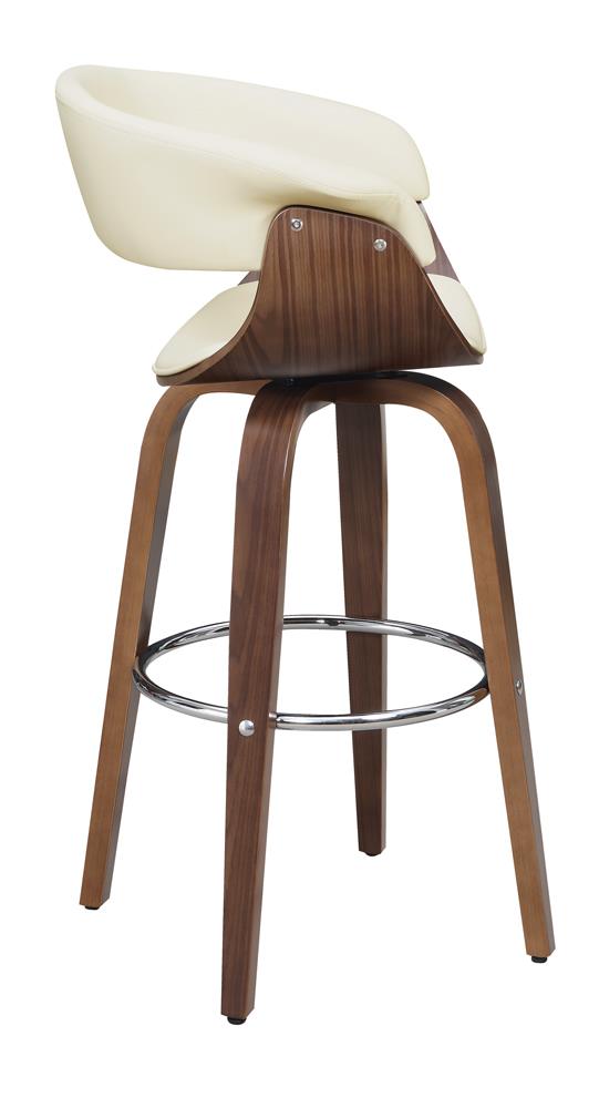 Zion Walnut/Ecru Upholstered Swivel Bar Stool from Coaster - Luna Furniture