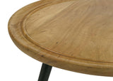 Zoe Natural/Black Round Coffee Table with Trio Legs from Coaster - Luna Furniture