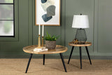 Zoe Natural/Black Round Coffee Table with Trio Legs from Coaster - Luna Furniture