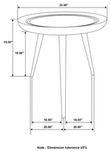 Zoe Round End Table with Trio Legs Natural/Black from Coaster - Luna Furniture